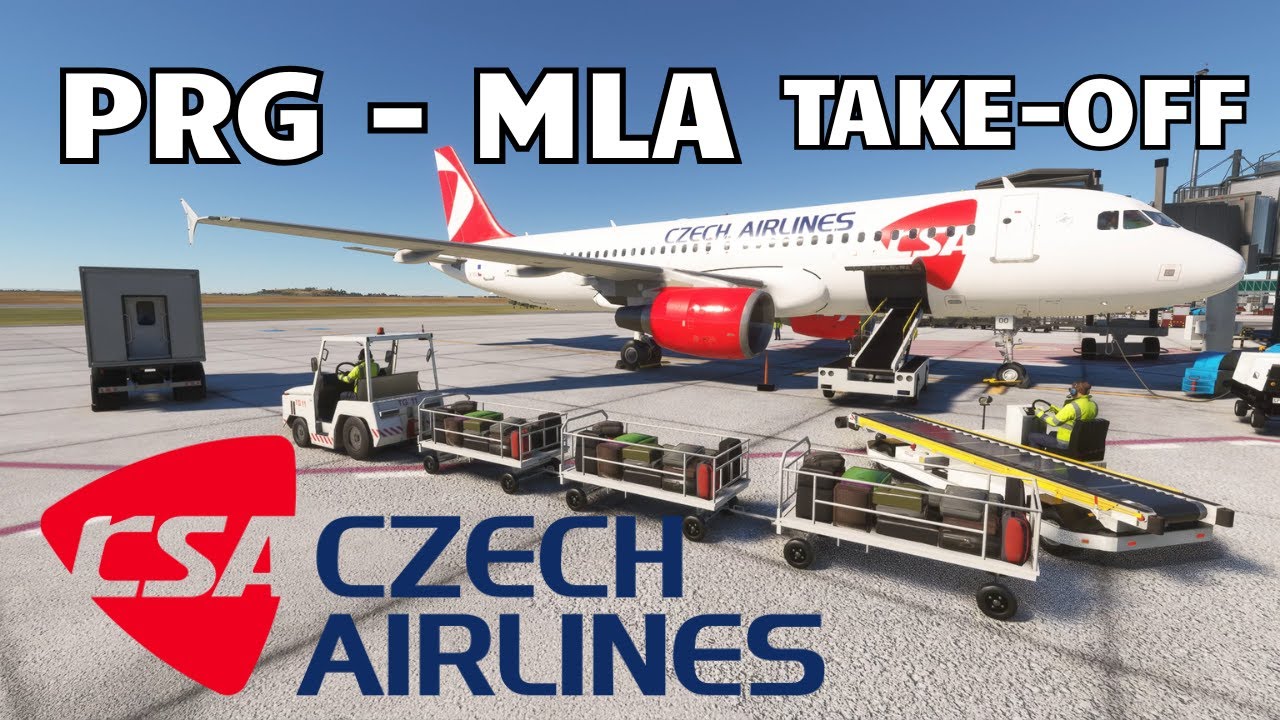 Let s ČSA na Maltu! | Prague - Malta | A320 Czech Airlines | MSFS | Take - off