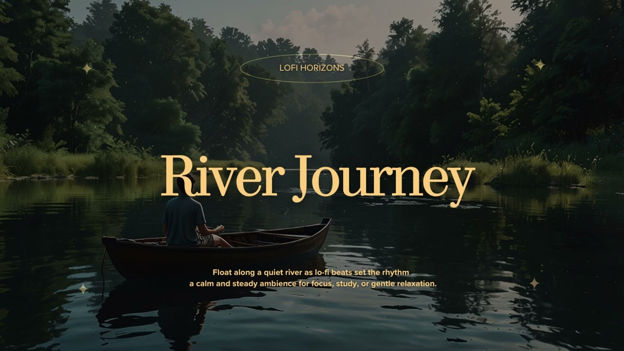 🛶🌊[1hr] River Journey LoFi – Calm Focus Ambience 📖🌌