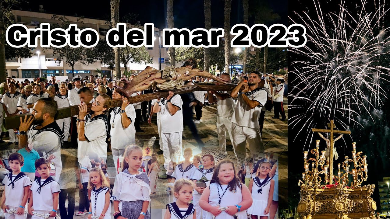 procesion cristo del mar Puerto roquetas de Mar 2023