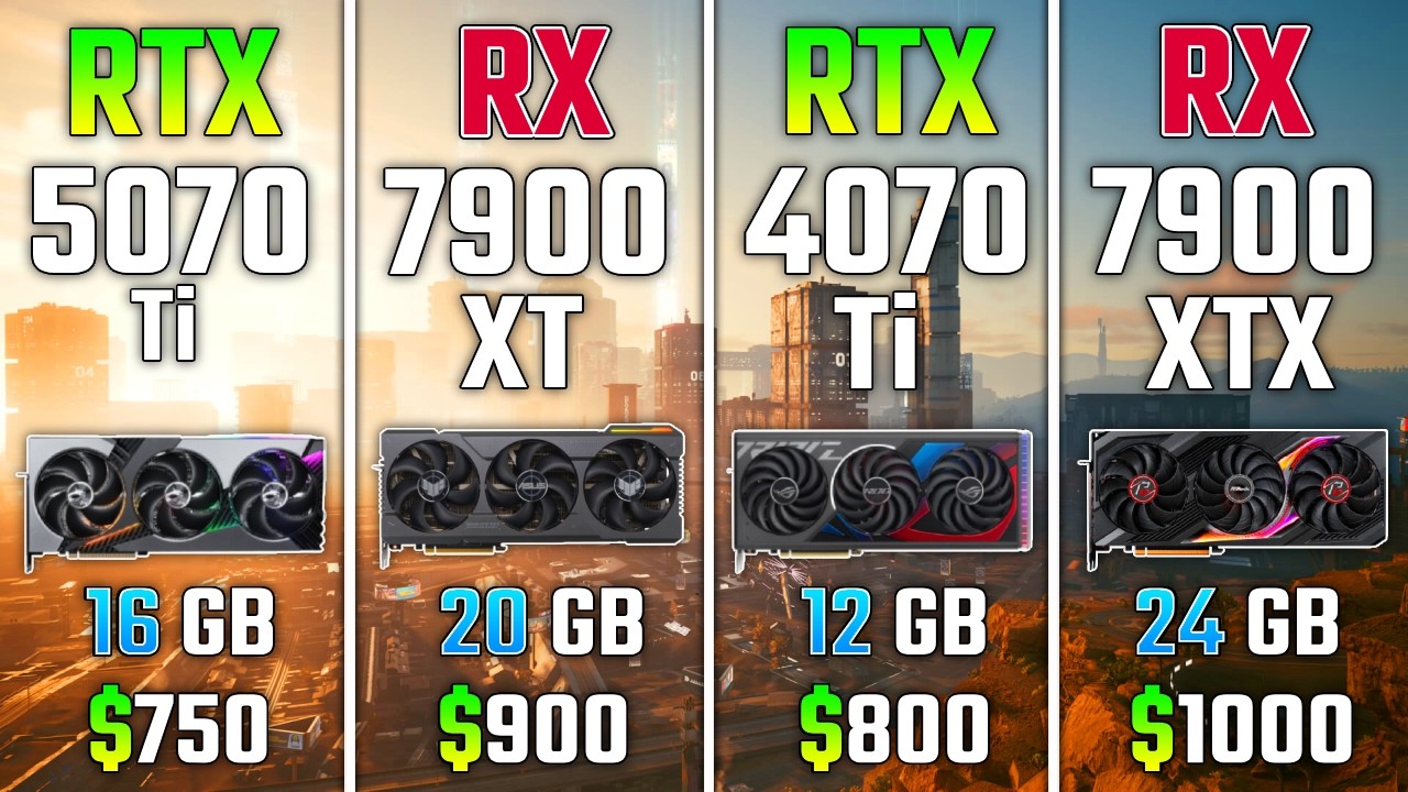 RTX 5070 Ti vs RX 7900 XT vs RTX 4070 Ti vs RX 7900 XTX | Test in 7 Games