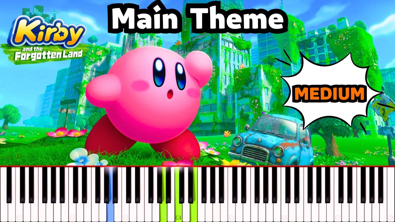 Main Theme - Kirby and the Forgotten Land - Piano Tutorial - Synthesia