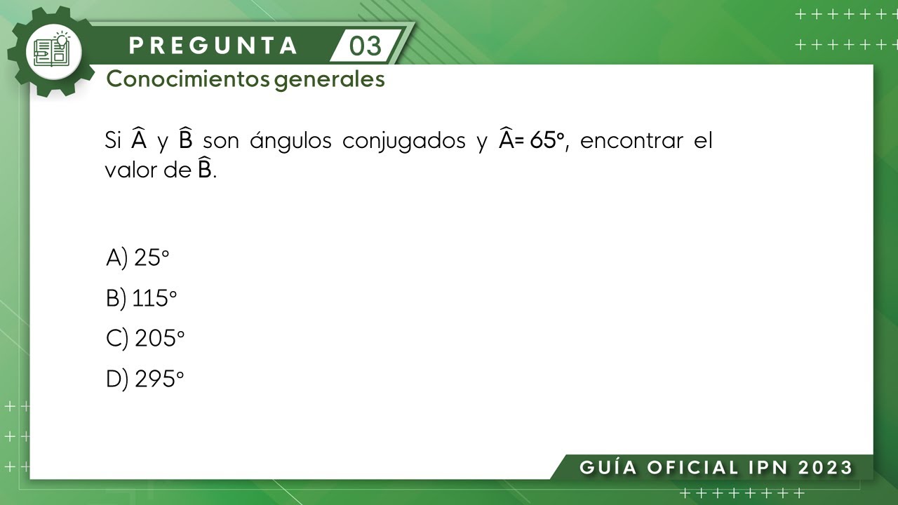 Guía IPN 2023 | Trigonometría Pregunta No. 03 | Conocimientos generales