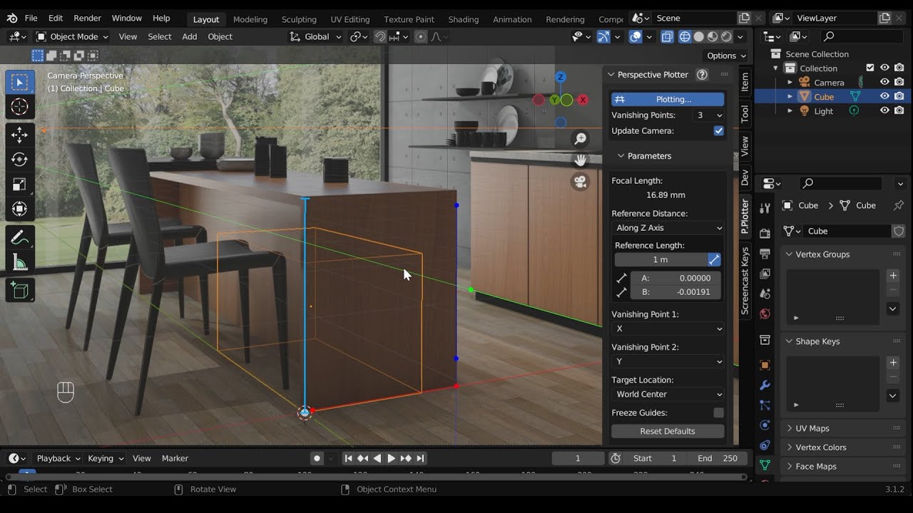 Perspective Plotter: Use a Reference Distance to Increase Accuracy