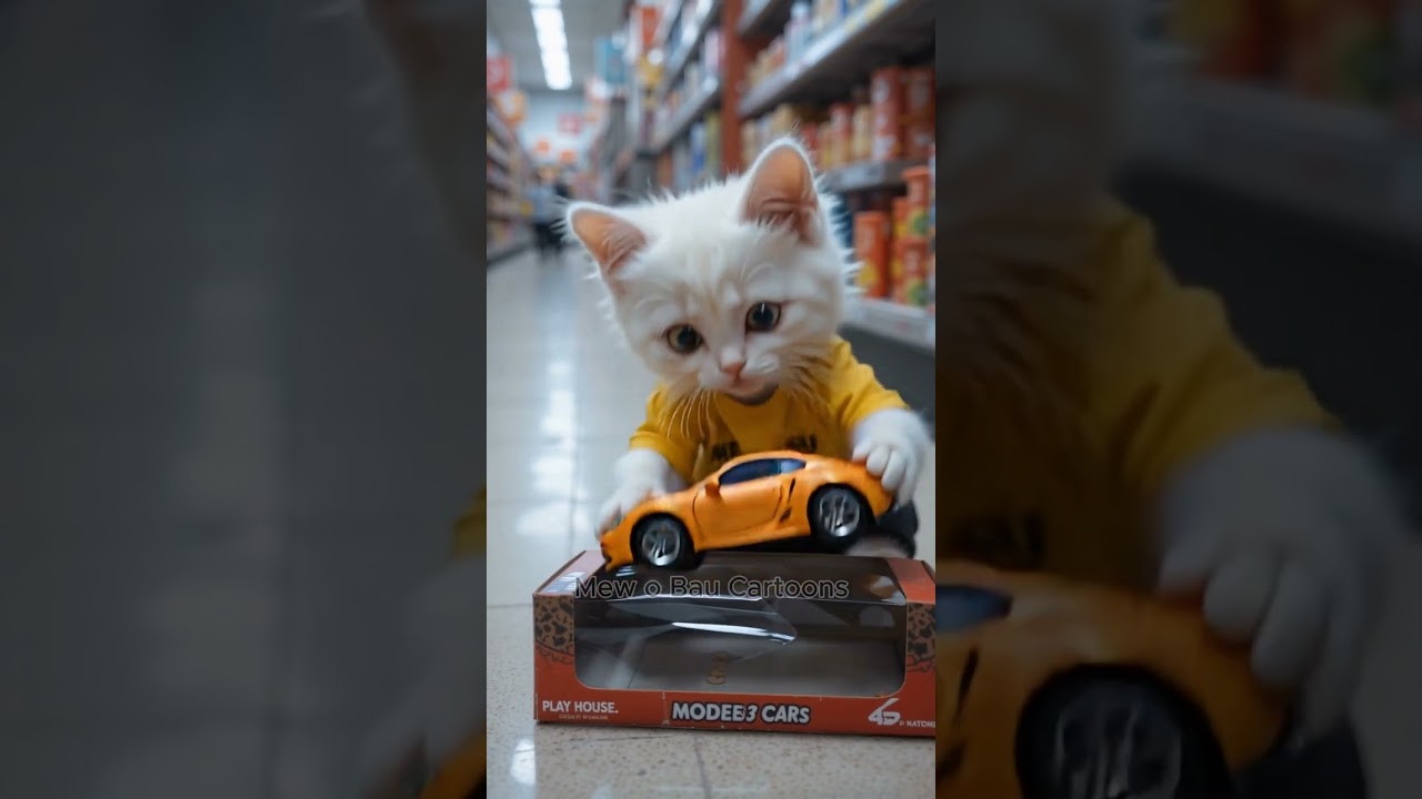 Remote Control Toy Car Instantly Transforms Into a Robot 🐱🚗🤖 #KittenUnboxing #ToyCarUnboxing #CatVid