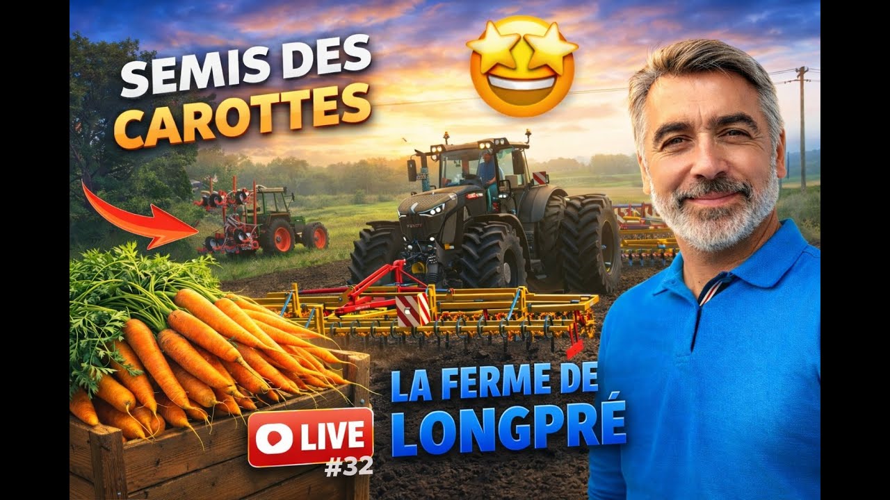 🔴LIVE LA FERME DE LONGPRE 🌿[#32] : ON A LA FENETRE POUR SEMER NOS CAROTTES !!🥕👌