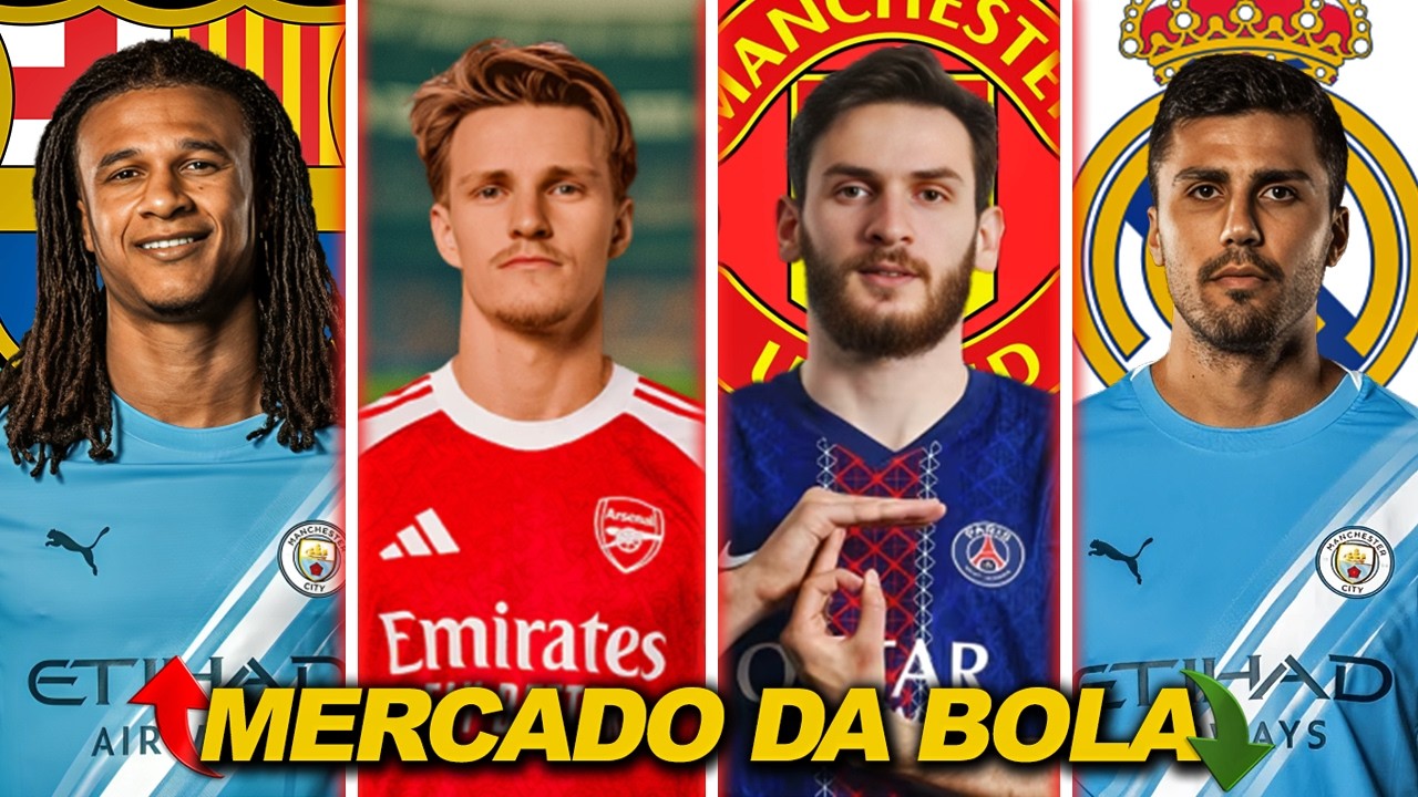 Arsenal coloca 8 jogadores à venda, Barcelona quer Nathan Aké, Real Madrid descarta Rodri e mais!