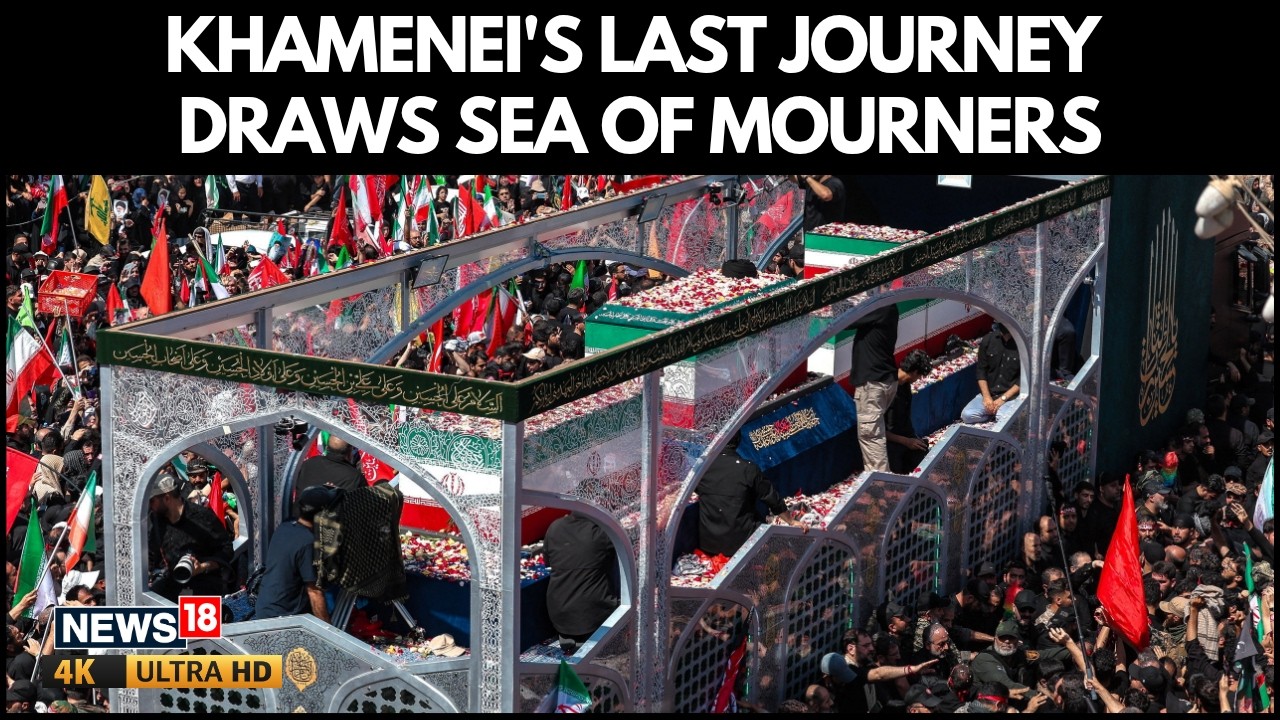 Massive Funeral Procession for Khamenei Draws Huge Crowds in Tehran | Iran Mourns | N18G | 4K Video