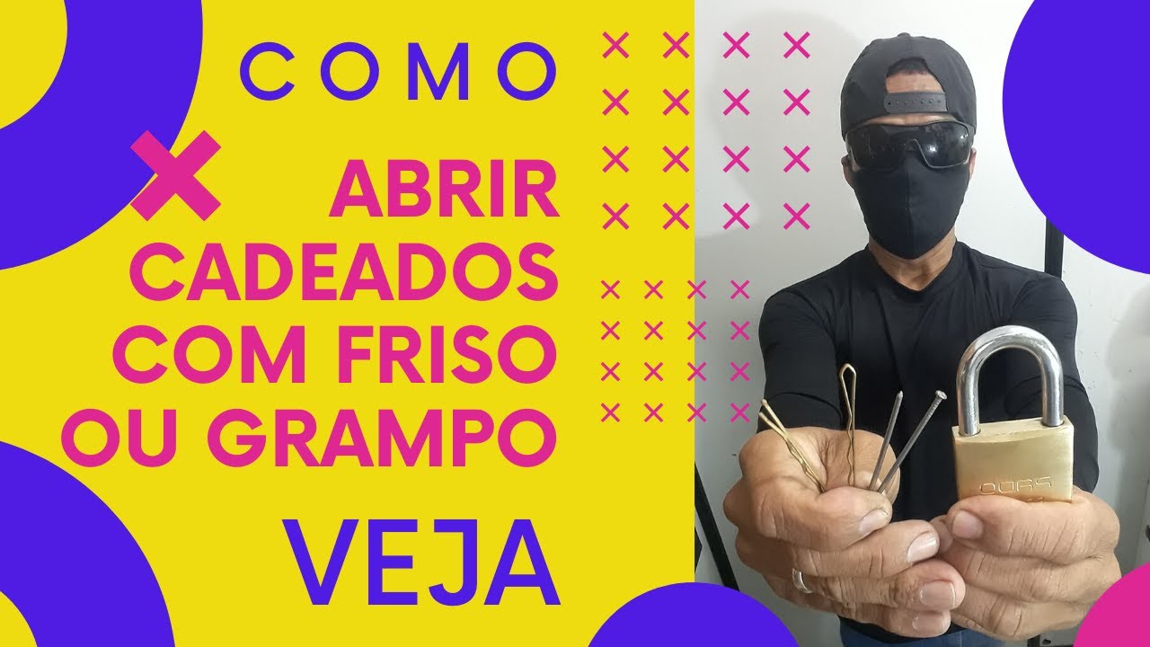 Como abrir cadeado com grampo de papel ou friso de cabelo