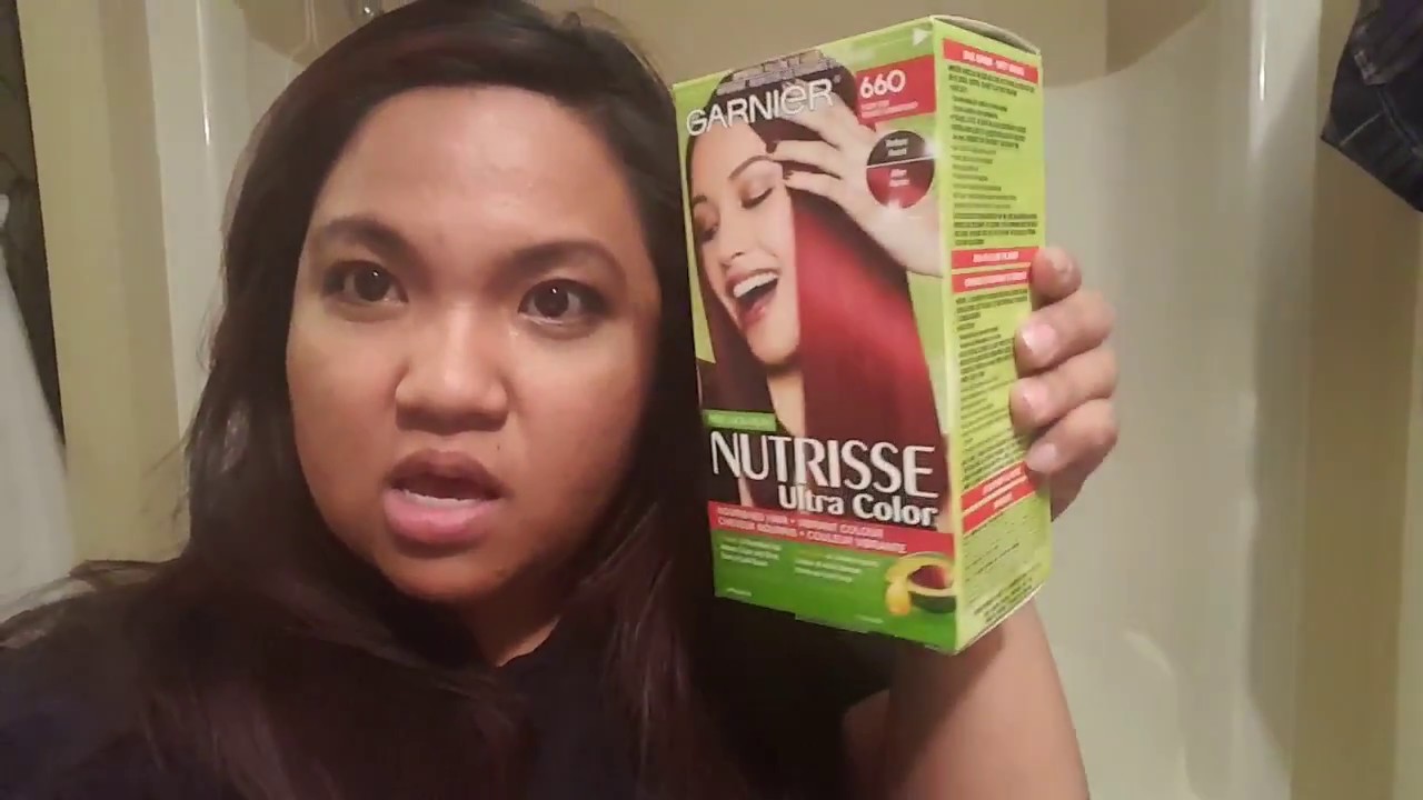 Product Review - Garnier Nutrisse Ultra Colour #660 #Red dye on dark hair