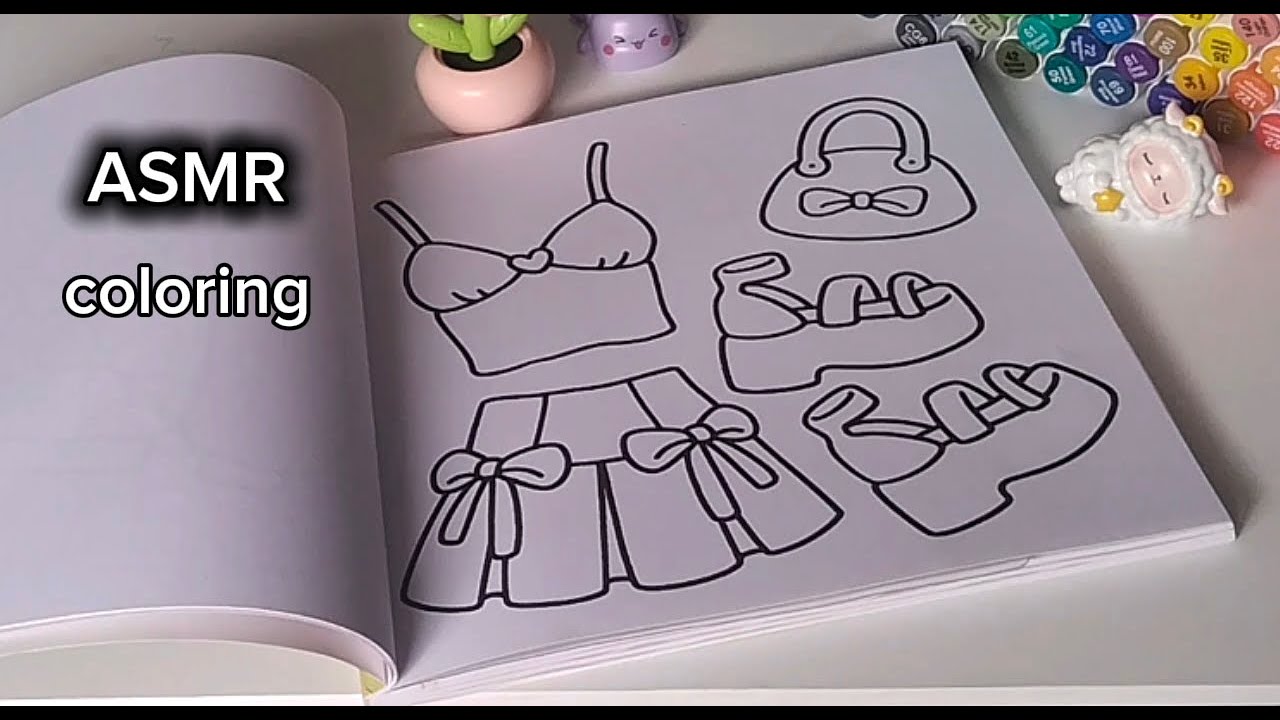 ASMR COLORING, stress relief, coloring fashion vibes, chenrui markers