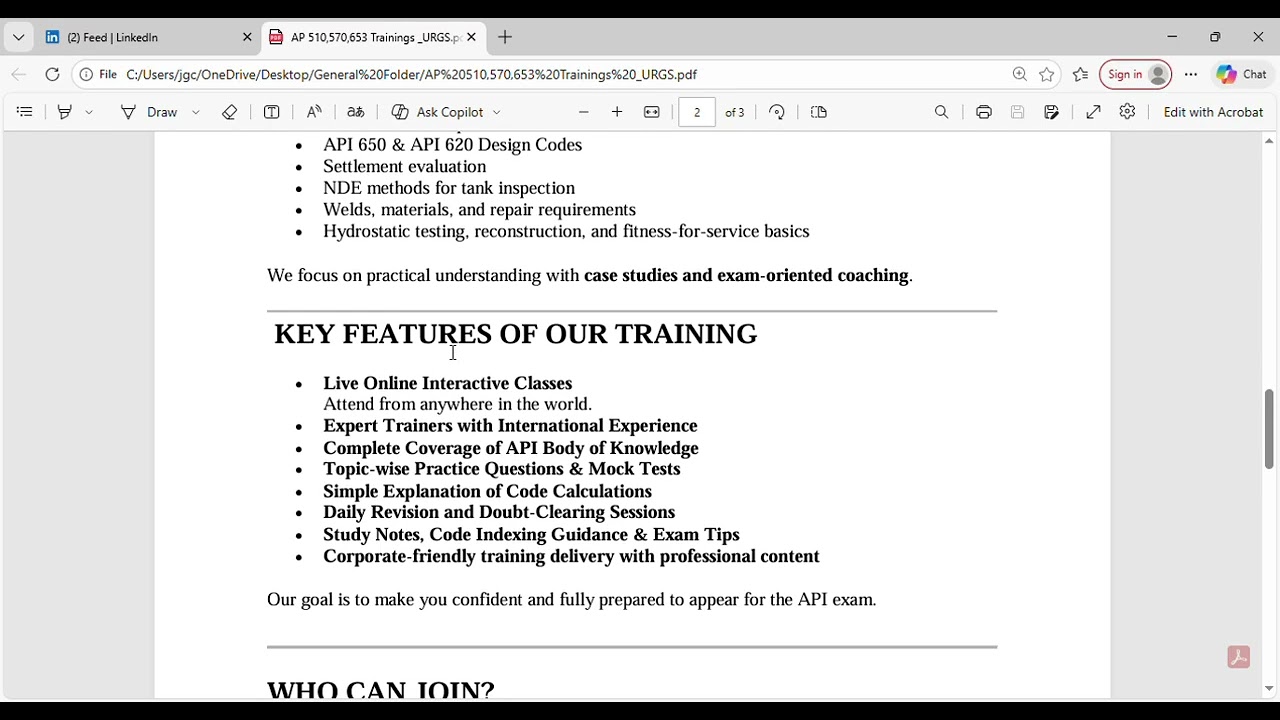 API Inspector Training (510/570/653) | URGS Online Preparatory Classes