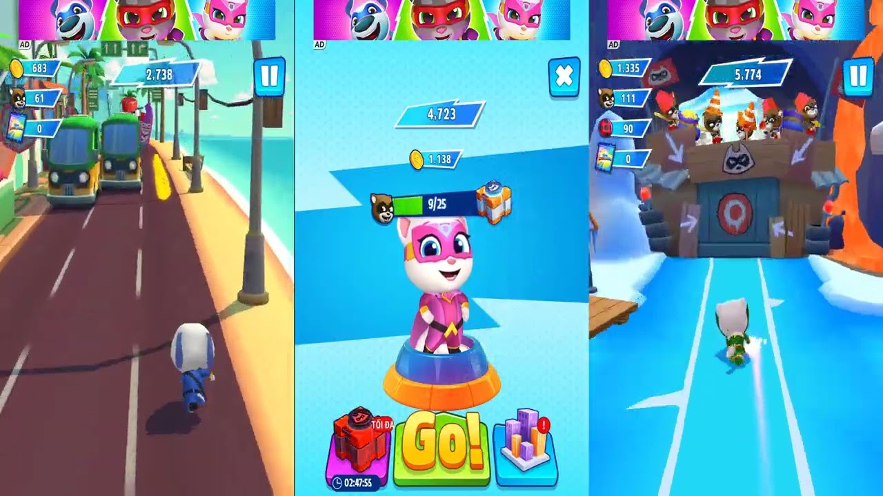 PLAY GAME! THREE 🎮🏃💨Talking Tom Hero Dash [4K] – The Ultimate Action Adventure vs the Raccoons!