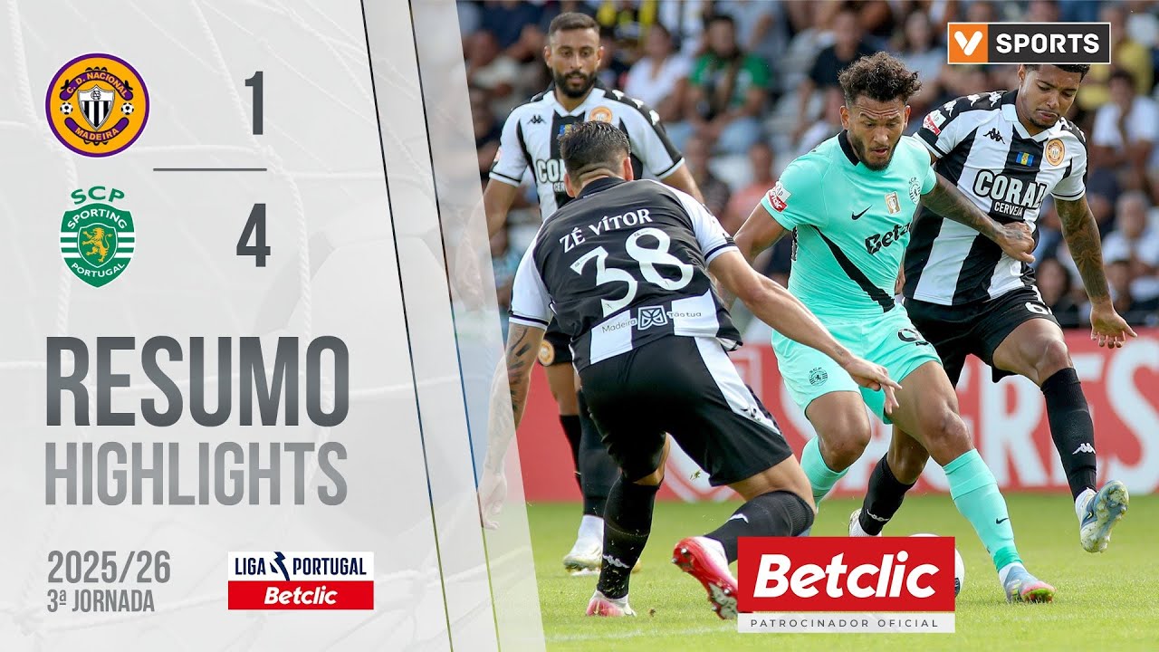 Resumo: Nacional 1-4 Sporting (Liga 25/26 #3)