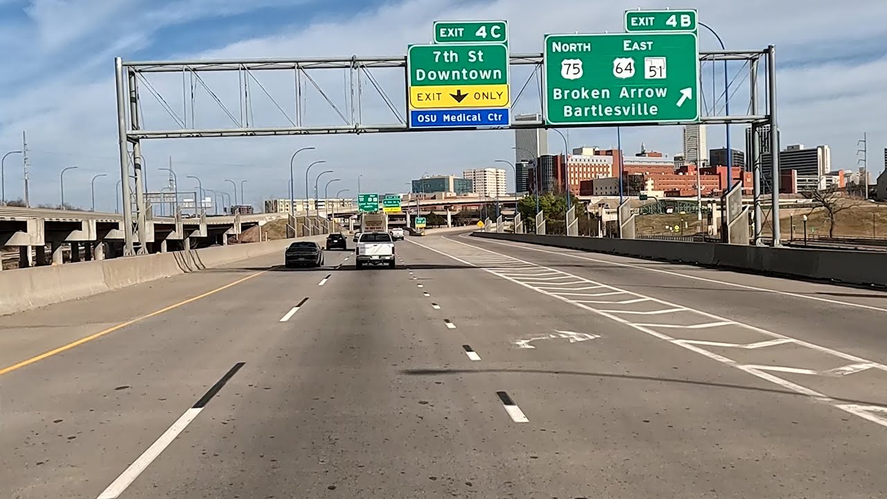 I-244 East from Turner Turnpike exit to merge with I-44 East in East Tulsa