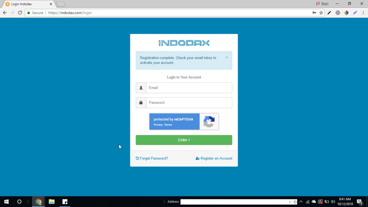 How to register in Indodax