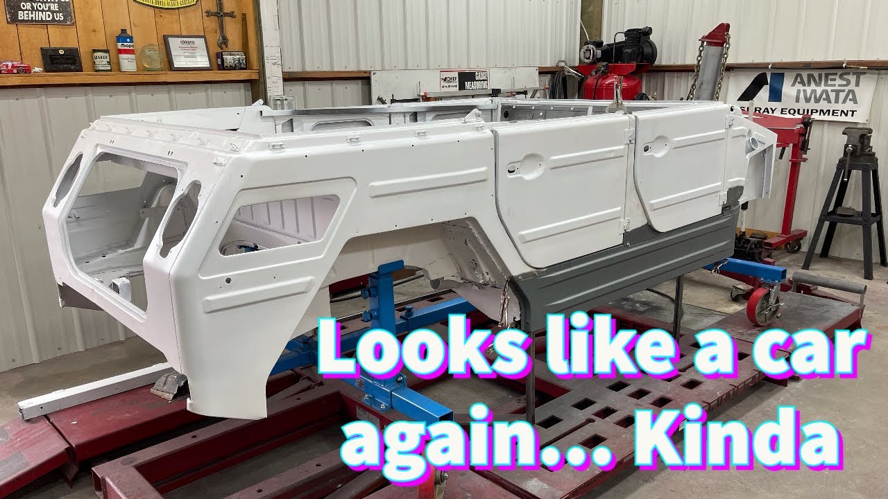 Volkswagen thing restoration progress. looks like a car again... kinda