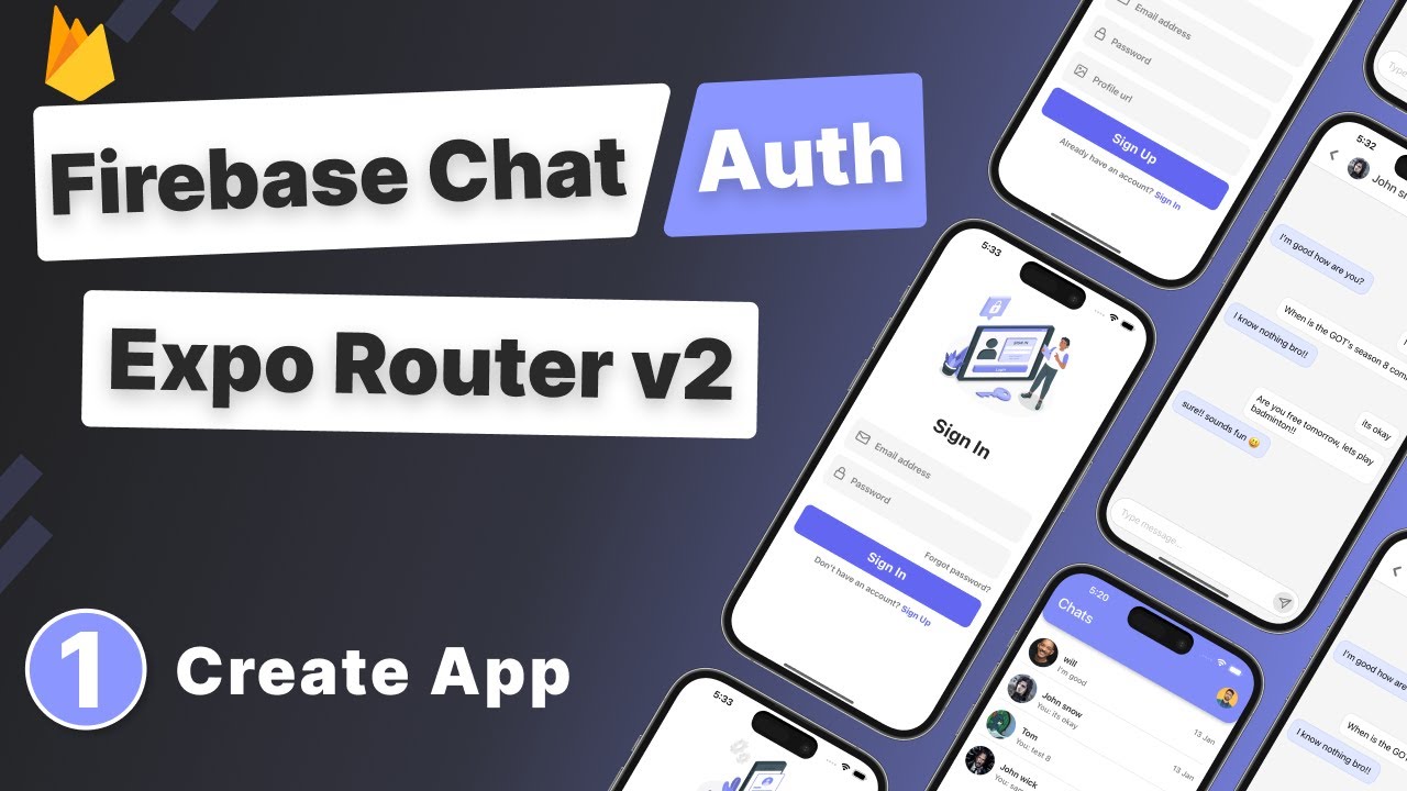 Build a React Native App with Firebase Auth & Chat #1 - Create App