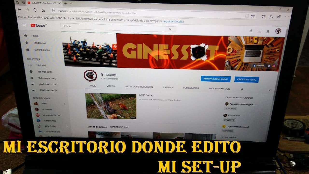 Mi zona de edicion de videos  ,  mi set-up