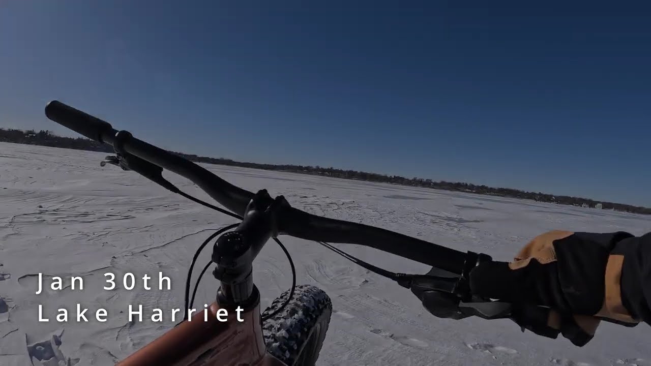Minneapolis Winter Biking On Ice - Minnehaha Creek / Lake Harriet
