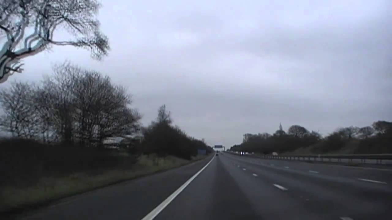 Driving Along The M53 Motorway From Wallasey To Chester, England 19th February 2011