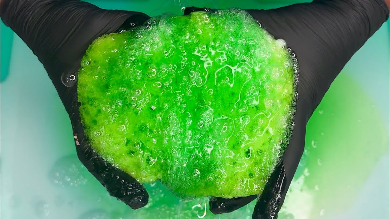 Pine Fabuloso, Ultra Deluxe Apple Dish Soap, Pine Pinalen, & Lime Ajax | ASMR Sponge Squeezing