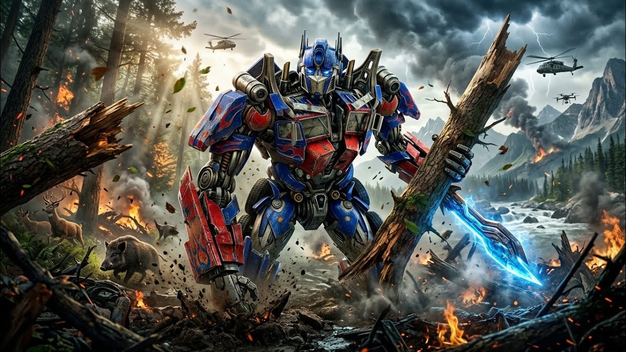 Optimus Prime builds a base in the jungle… but something was watching.