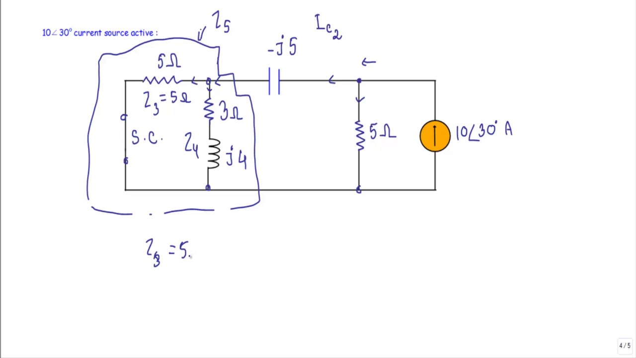 AC Circuit : Superposition Theorem