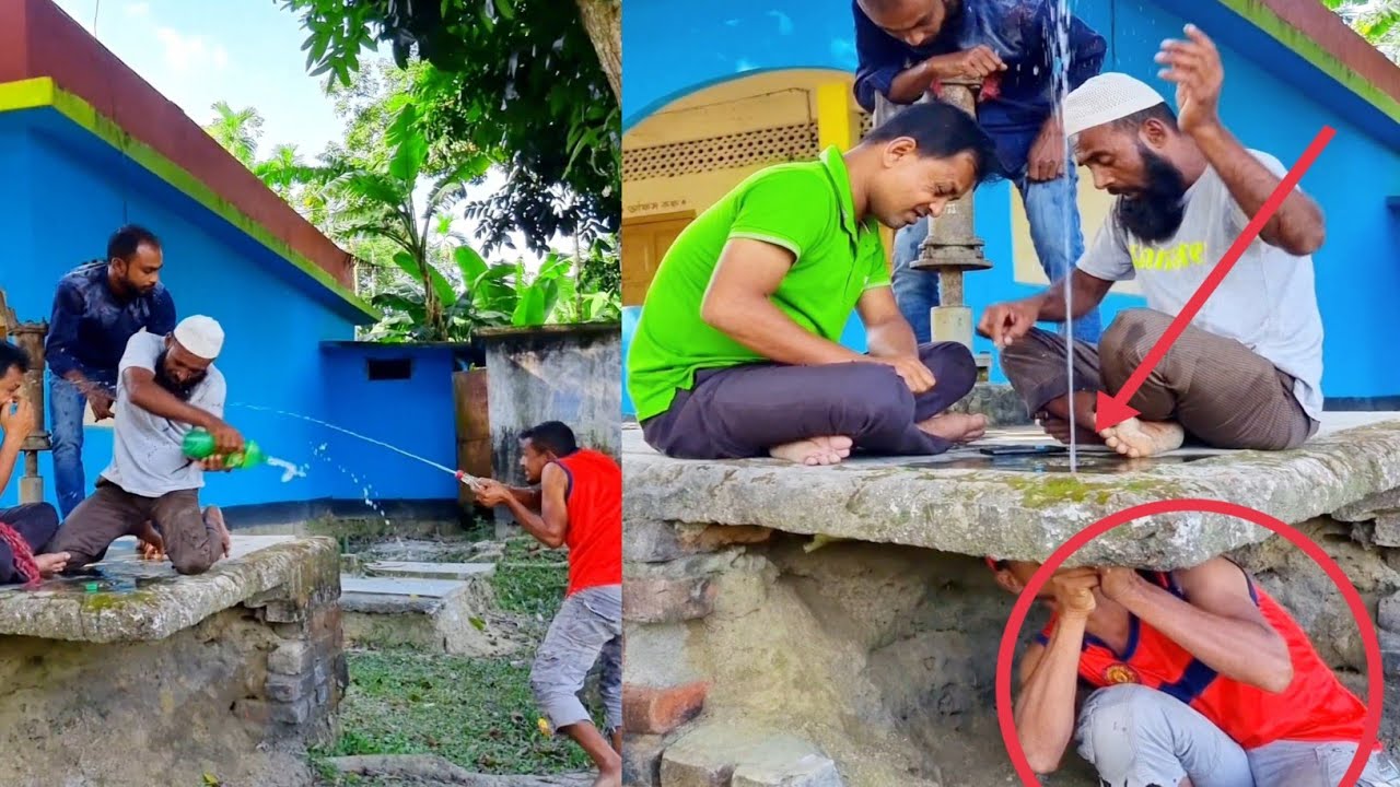 নিচ থেকে পানি দেয় কে?