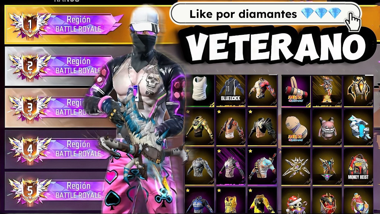 ¡EL VETERANO SUBIENDO UN TOP GLOBAL! FREE FIRE - Jedyjr EN VIVO