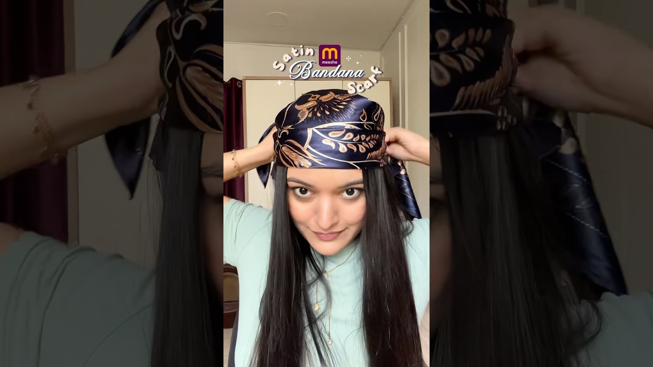 Meesho Satin Bandana Scarf✨ #meesho #bandana #fashion #explore #accessories #youtubeshorts #shorts