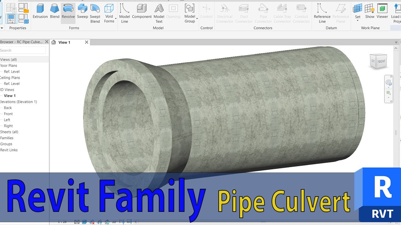 Create a Pipe Culvert Revit Family for Type: Bell  and Spigot- Revit Family #bim