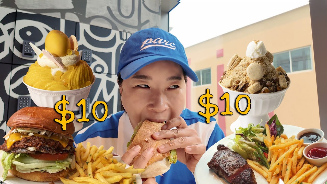 박세리 명동 호텔 가성비 한상차림 먹방🥩🍔 박세리 $10 스테이크, $10 햄버거, 트러플소바, 대왕돈가스, 딱새우파스타, 망고빙수, 인절미팥빙수