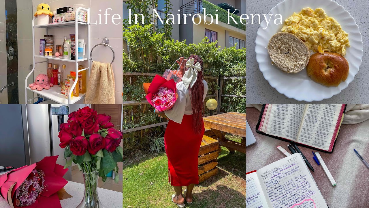 LIFE OF A 23Y/OLD IN KENYA: Making Bagels🥯Receiving Flowers💐Playing Pool🎱New Hair💁🏾‍♀️& More💕