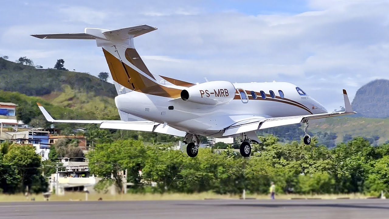 Embraer Phenom 300E PS-MRB Pousando em Cachoeiro de Itapemirim ES