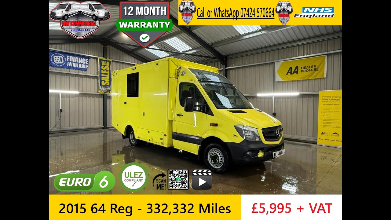 2015 Mercedes Sprinter 519 CDI MWB Automatic Ex-NHS Ambulance Service 332K