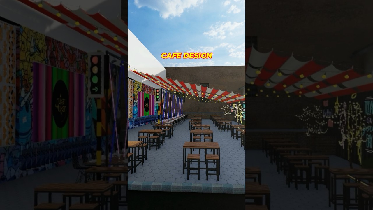 Modern Cafe Design Animation #CafeCulture #cafedesign #restaurantAnimation #youtubeshorts