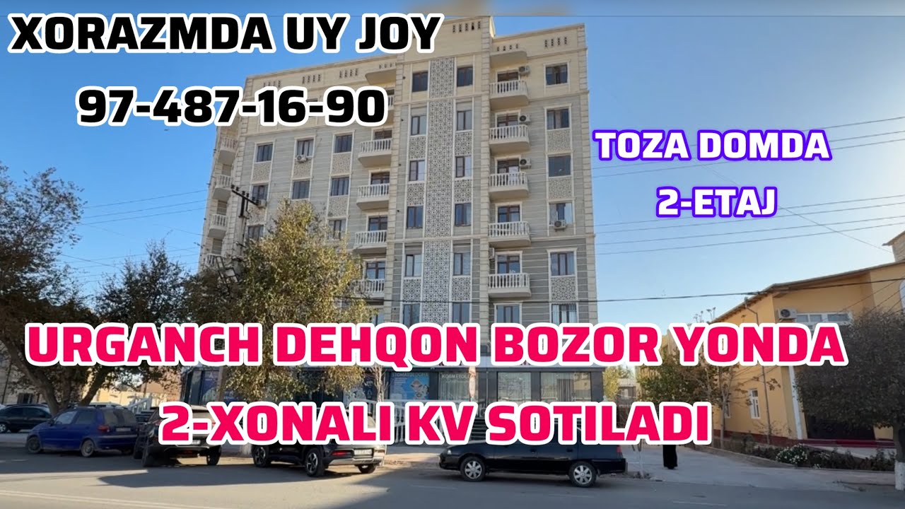 Urganch Dehqon bozor yonda Smb ko’chasinda 2-xonali 53m2 kv Sotiladi 2-etajda Tel:97-487-16-90