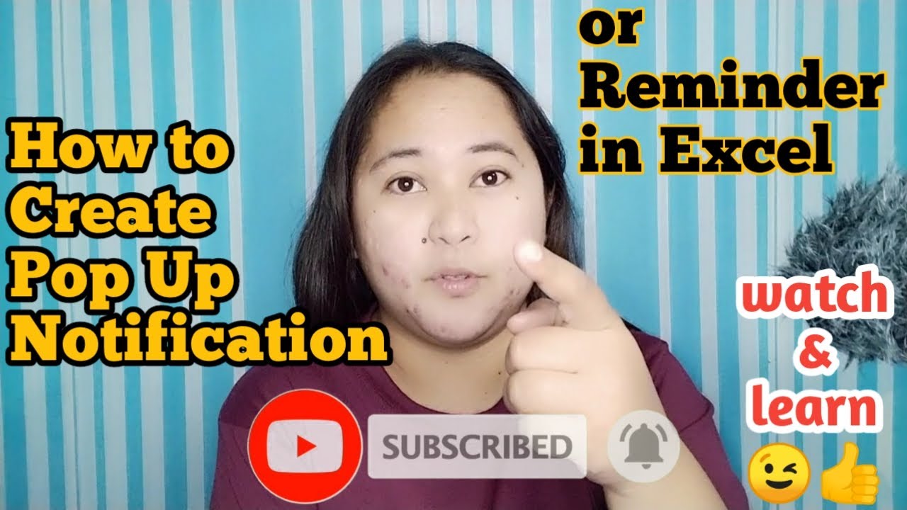 How to Create a reminder or Pop Up Notification in Excel Tagalog Tutorial