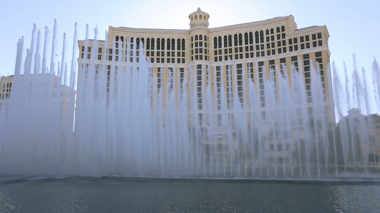 Bellagio Water Show On Las Vegas Strip At Daytime