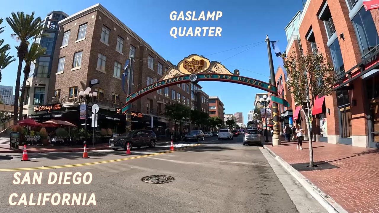 San Diego, California - Gaslamp Quarter | Walking Tour | [4K] | 2024
