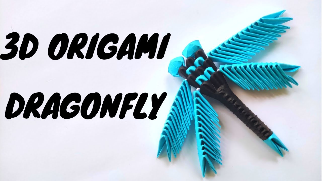 3D origami DRAGONFLY | How to make a modular DRAGONFLY