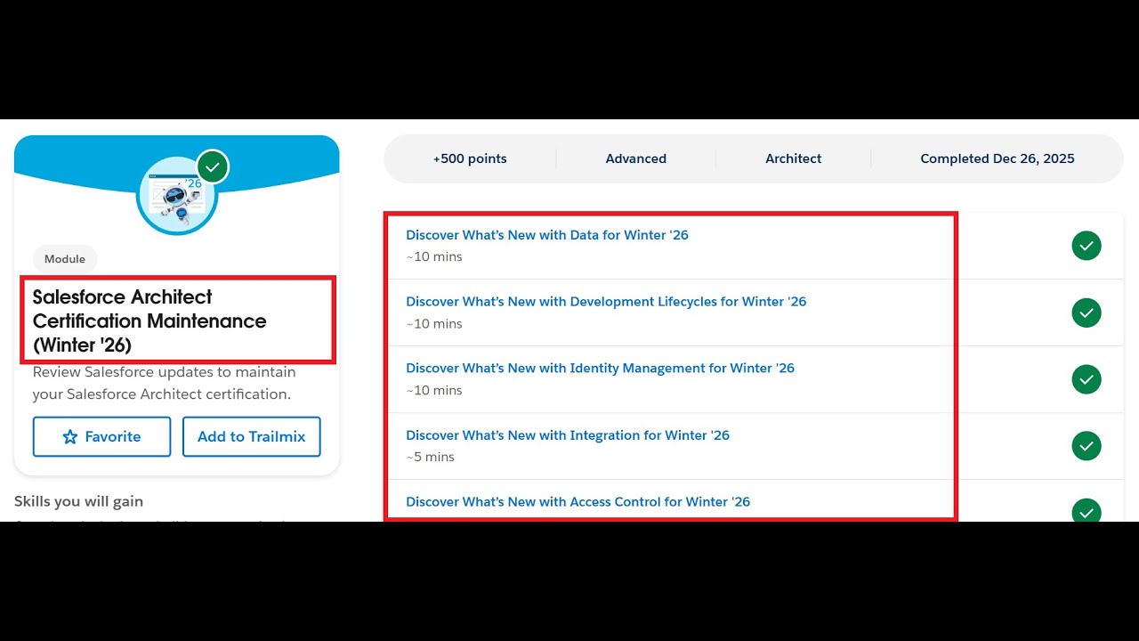 Salesforce Architect Certification Maintenance (Winter '26) | Salesforce Trailhead