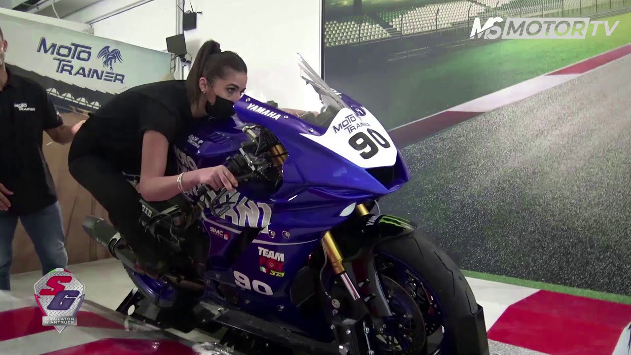 I corsi di guida sul simulatore Moto Trainer con Manuel Poggiali. Motorbike simulator, Simulateur