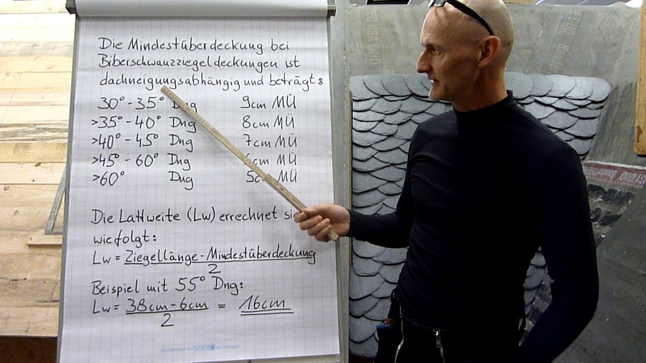 Latteinteilung Biberschwanzdoppeldeckung Teil 1