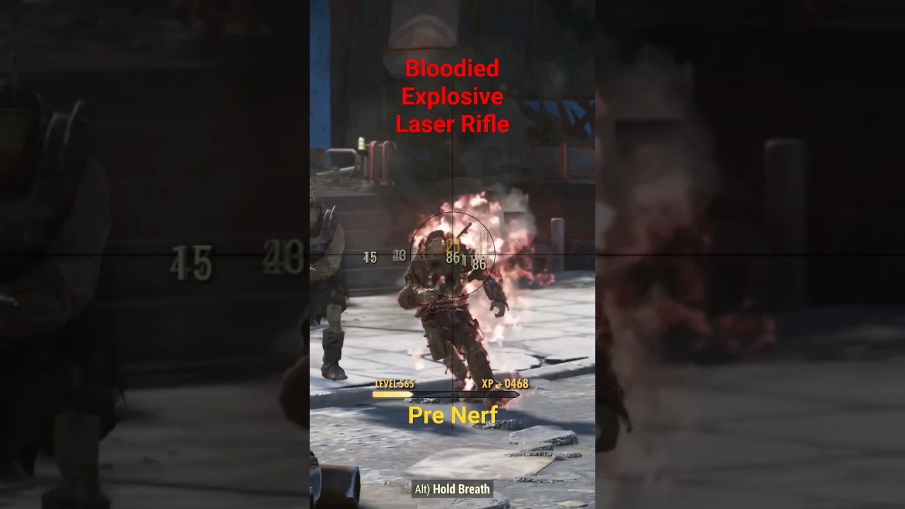Bloodied Explosive Laser Rifle PRE NERF #fallout76 #legacy #legacyexplosive