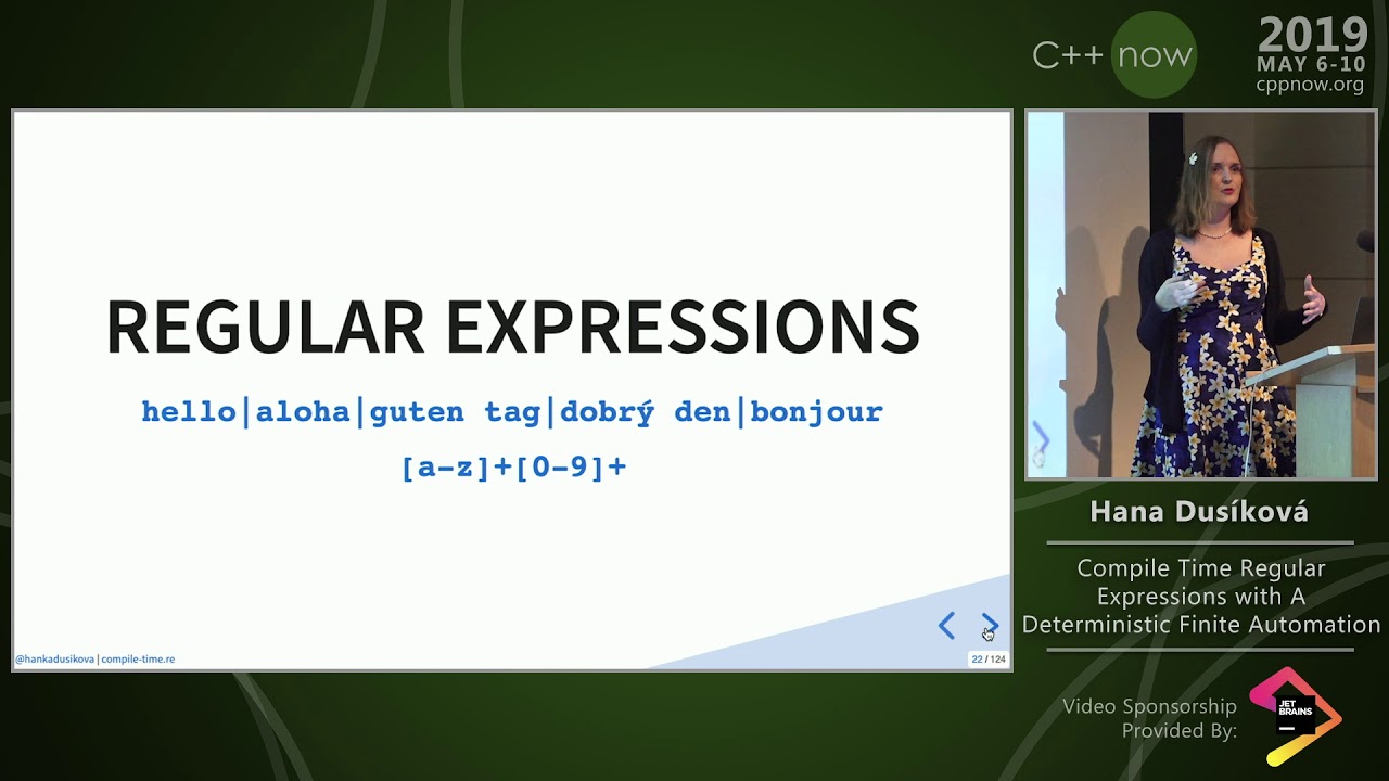 C++Now 2019: Hana Dusíková “Compile Time Regular Expressions with A Deterministic Finite Automaton”