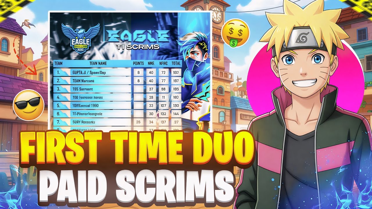 PLAYING FIRST TIME DUO PAID SCRIMS TOURNAMENT FREE FIRE 