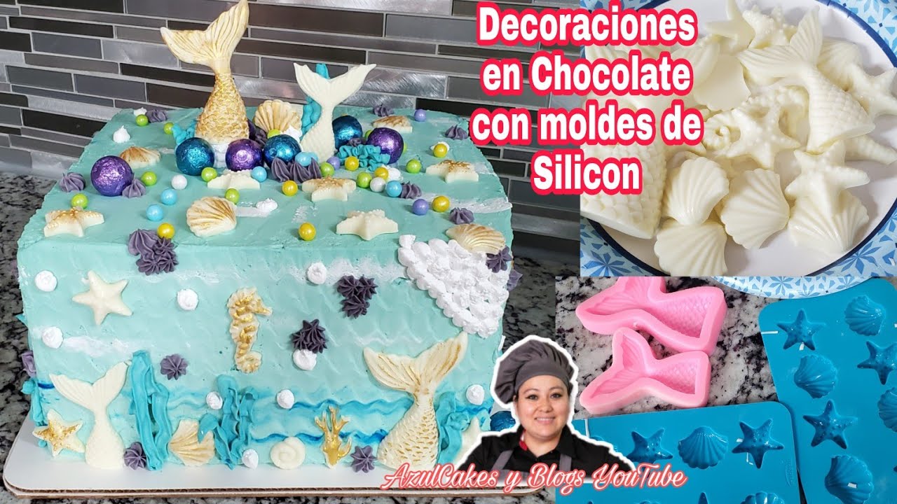 Pastel Tema Sirenas | DECORACIONES EN CHOCOLATE | AzulCakes