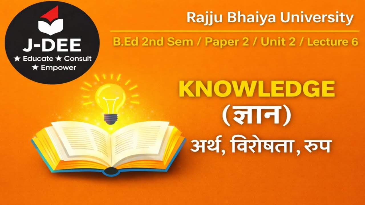 Knowledge ( ज्ञान ) l Meaning, Characteristics and Types l B.Ed Notes 