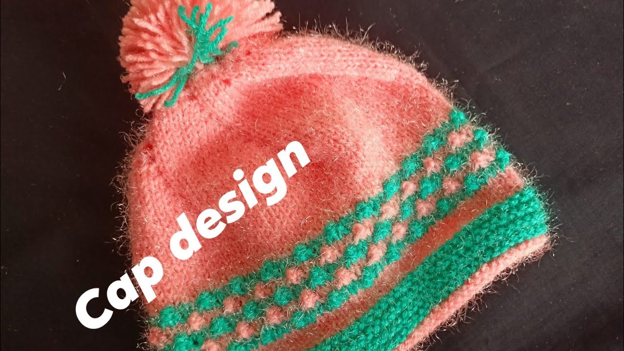 very pretty knitting stitch pattern cap design for baby/cap design for baby boy/topi ka design/